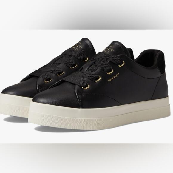GANT Avona Leather Sneakers - Gold Grommets - Picture 3 of 10